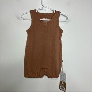 Goumi quick‎ change romper caramel cognac babies size 3-6 months organic cotton